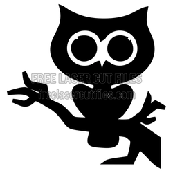 Halloween Owl Silhouette Laser Cut File, Ready to Cut