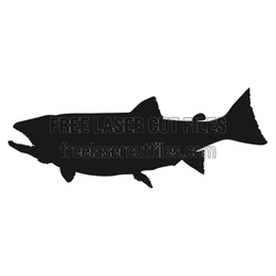 Realistic Salmon Fish Silhouette Laser Cut File