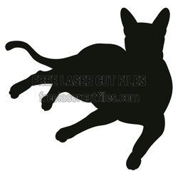 Running Cat Silhouette Laser Cut File, Free Download