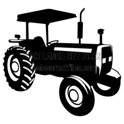 Vintage Tractor Silhouette Clipart, Ready to Cut Design