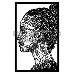Abstract Woman Portrait Laser Cut Wall Art, Ready to Cut