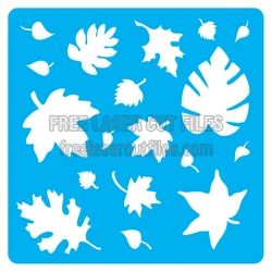 Autumn Leaf Stencil Set, Laser Ready Free Cut File