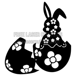 Happy Easter Bunny Egg Wall Art Ready to Cut Design