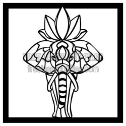Hindu Elephant Mandala Wall Decor Laser Cut File