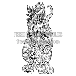 Roaring Godzilla Dinosaur Laser Cut Clipart, Ready to Cut