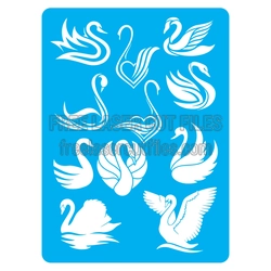 Swan Stencil Set for Laser Cutting, Ready to Cut