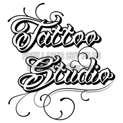 Tattoo Studio Logo Design for Laser Cutting