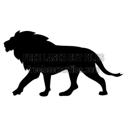Walking Lion Silhouette Laser Cut File, Ready to Cut