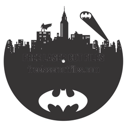Batman City Skyline Clock Face Laser Cut File