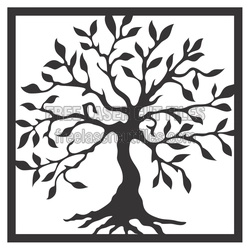 Decorative Tree Silhouette Laser Cut File, Ready to Cut