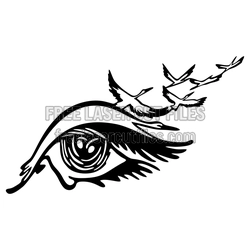 Flying Birds and Eye Laser Cut Art Template