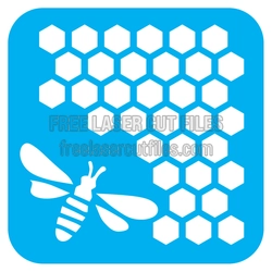 Honeycomb Bee Stencil Design for Laser Cutting