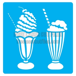 Milkshake Stencil Design for Laser Cutting