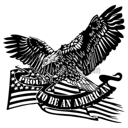 Proud to Be American Eagle Flag Logo SVG Cut File