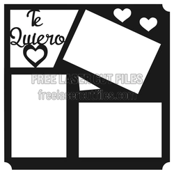 Te Quiero Valentine Photo Frame SVG Laser Cut Template
