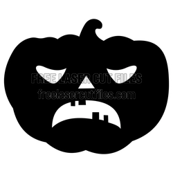 Angry Pumpkin Jack-O'-Lantern Silhouette Ready to Cut