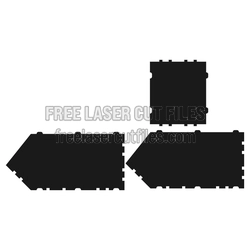 Arrow-Shaped Laser Cut Box Template with Lid Tabs