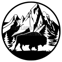 Bison Forest Silhouette SVG, Ready to Cut Wall Sign