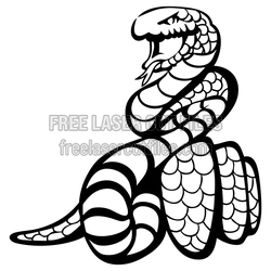 Coiled Snake Laser Cut File, Ready-to-Cut Decorative Design