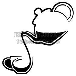 Cute Teddy Bear Tea Cup Laser Cut Decor Template