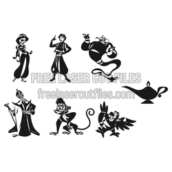 Genie and Aladdin Characters Laser Cut Bundle