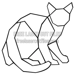 Geometric Polygon Cat Laser Cut File, Ready to Cut
