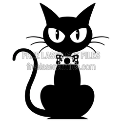 Halloween Cat Laser Cut Design, Free DXF Template