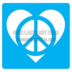 Peace Heart Stencil Laser Cut File for DIY Decor
