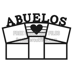 Custom Multi-Photo Frame with Heart Phrase Laser Cut File