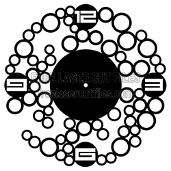 Decorative Bubble Circle Wall Clock Laser Cut Design