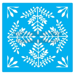 Floral Leaf Stencil Panel for Laser Cutting