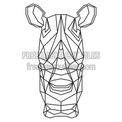 Geometric Rhino Head Laser Cut File, Ready to Cut