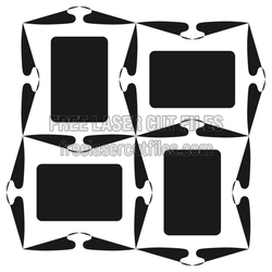 Interlocking 4-Photo Portrait Frame Puzzle, Laser Ready