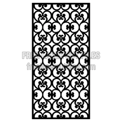 Ornamental Heart Pattern Decorative Door Panel, Laser Ready