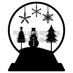 Snowman Christmas Globe Laser Cut File, Free Download