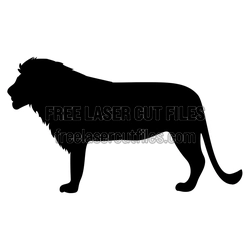 Standing Lion Silhouette Laser Cut File, Ready to Cut