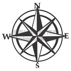 Compass Rose Laser Cut File, Decorative Nautical Design
