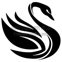 Elegant Swan Silhouette Laser Cut File, Ready to Cut