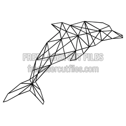 Geometric Polygon Dolphin Laser Cut File, Ready to Cut