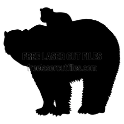 Standing Bear Silhouette Laser Cut File, Ready to Cut