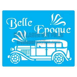 Belle Epoque Vintage Car Stencil Laser Cut File