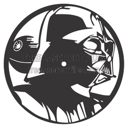 Darth Vader Round Clock Face Laser Cut File