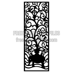 Decorative Laser-Cut Screen Panel with Floral Pattern