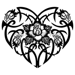 Heart Floral Laser Cut Design, Free Decorative Template