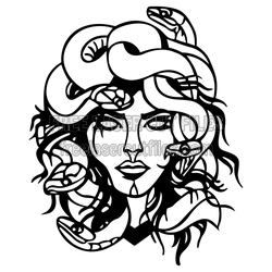 Medusa Snake Hair Clipart Laser Cut Design