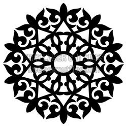 Ornamental Floral Mandala Template for Laser Cutting
