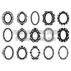 Ornate Openwork Frame Set for Laser Cutting