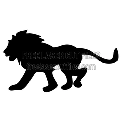 Walking Lion Silhouette Laser Cut File, Ready to Cut