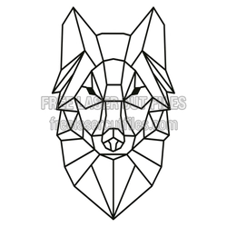 Geometric Wolf Head Laser Cut File, Ready to Cut