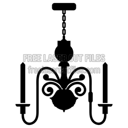 Ornamental Chandelier Clipart Laser Cut Template